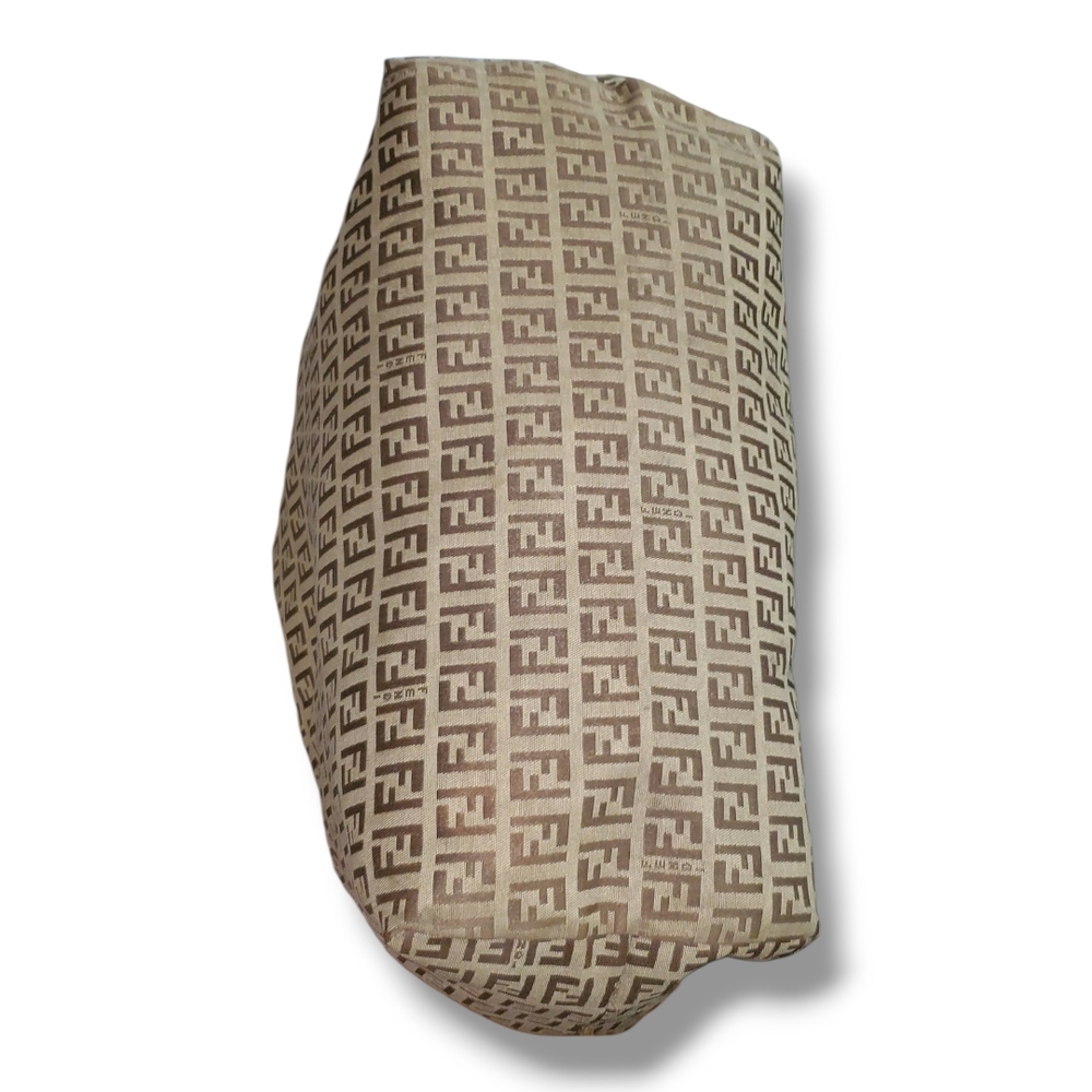 FENDI Zucchino Beige and Brown Logo Tote Bag - Picture 15 of 15